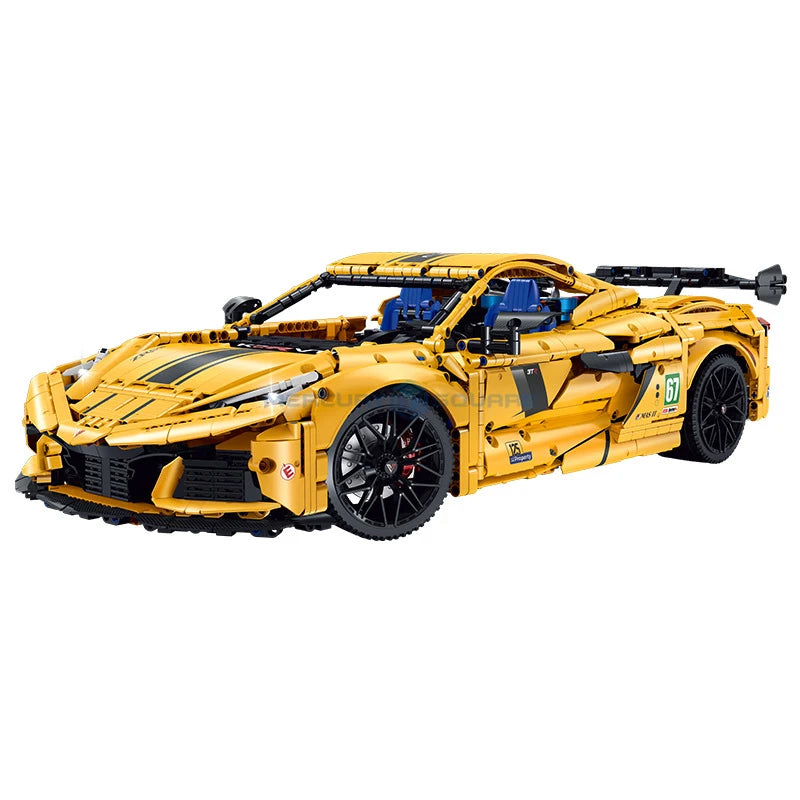 Brick MOC Corvette C8 "The All American Supercar" | Remote Control, Electric Tail Lift, Electric Door, Electric Air Suspension, 3787 pcs - Brick Car Merchant