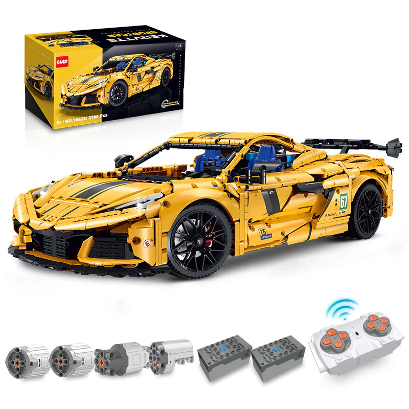 Brick MOC Corvette C8 "The All American Supercar" | Remote Control, Electric Tail Lift, Electric Door, Electric Air Suspension, 3787 pcs - Brick Car Merchant