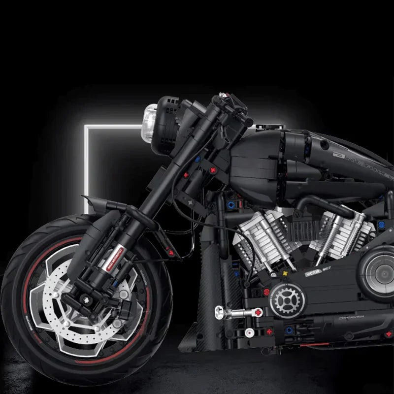 Brick MOC Custom V-Twin Muscle Cruiser | 2049pcs - Brick Car Merchant