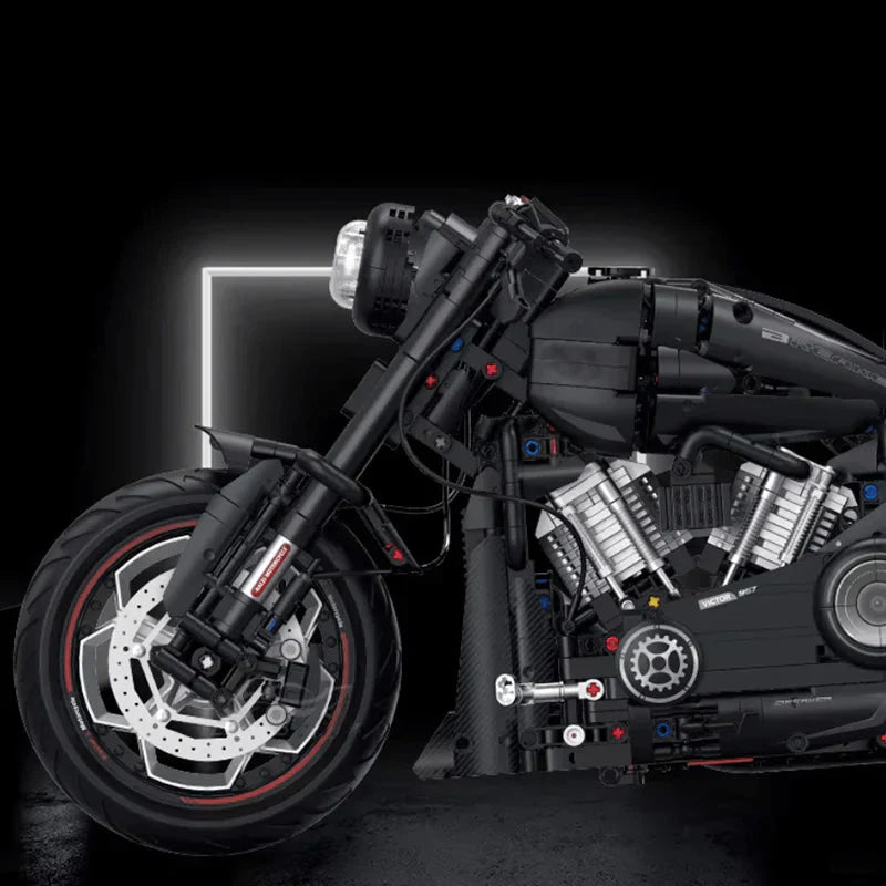 Brick MOC Custom V-Twin Muscle Cruiser | 2049pcs - Brick Car Merchant