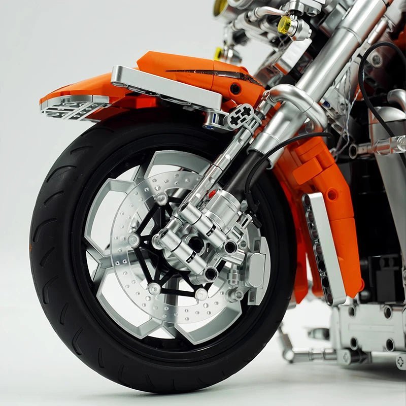 Brick MOC Custom V-Twin Street Bagger | 2392pcs - Brick Car Merchant
