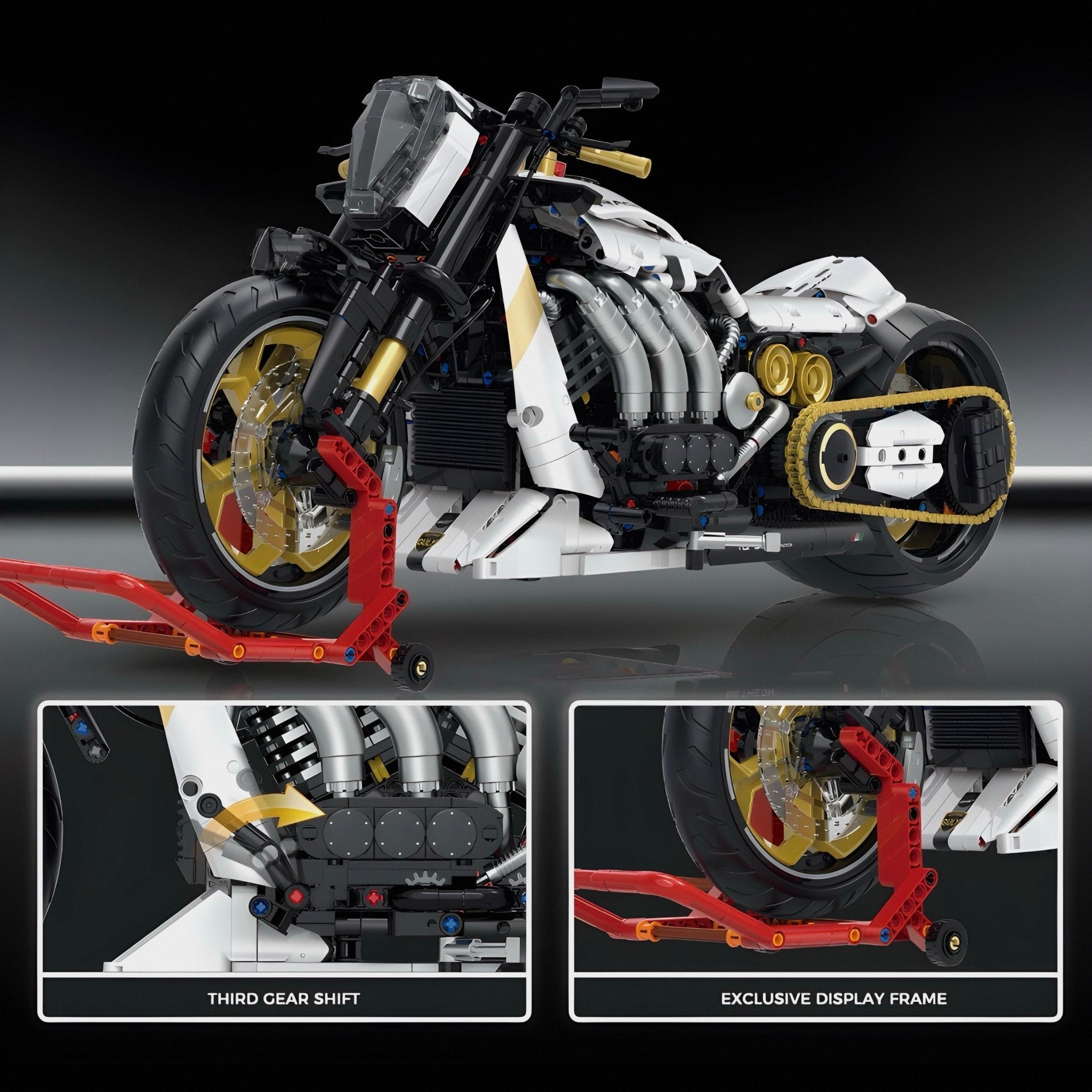 Brick MOC Cyberpunk Custom Chopper | 2004pcs - Brick Car Merchant