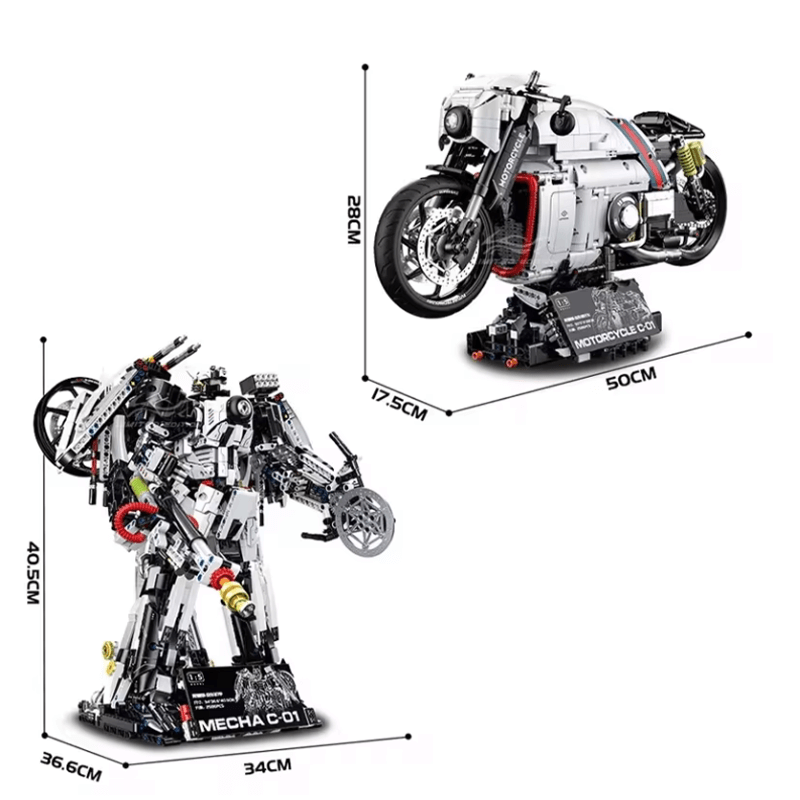 Brick MOC Cyberpunk Mecha Sport Bike | 2615pcs - Brick Car Merchant