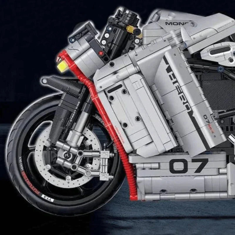 Brick MOC Cyberpunk Street Bike | 2267pcs - Brick Car Merchant