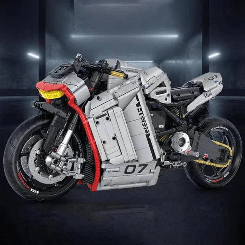 Brick MOC Cyberpunk Street Bike | 2267pcs - Brick Car Merchant
