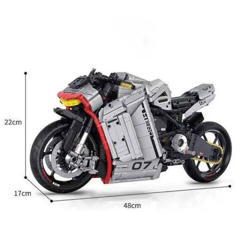 Brick MOC Cyberpunk Street Bike | 2267pcs - Brick Car Merchant