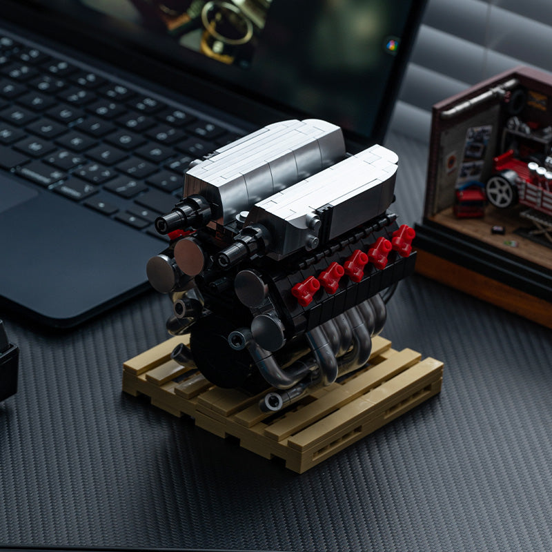 Brick MOC Audi R8 V10 Mini Engine - Brick Car Merchant