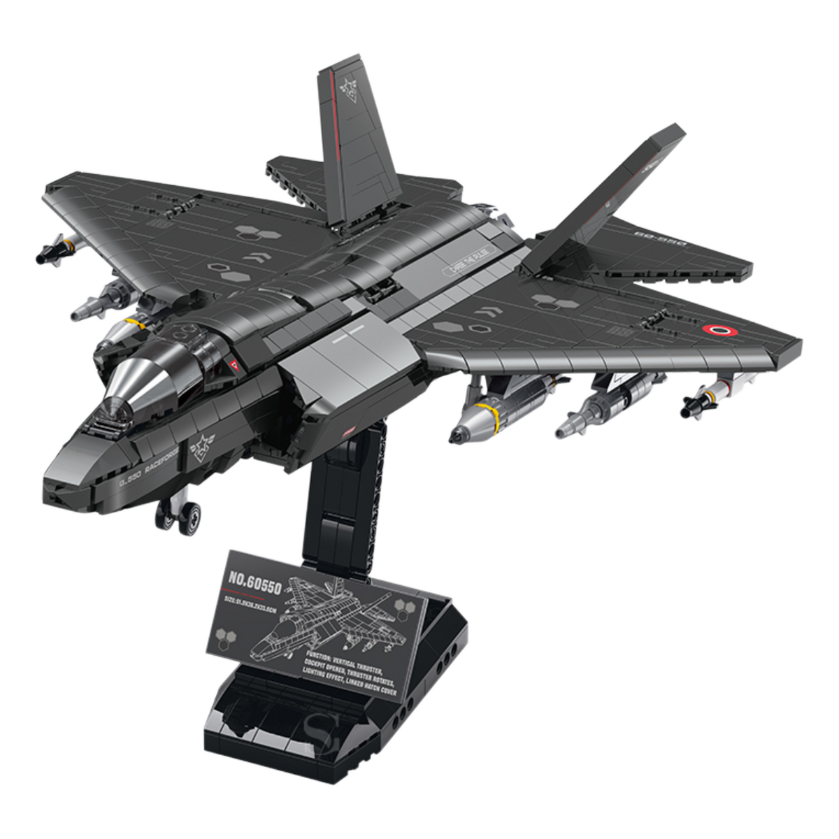 Sky Raptor X-35 Fighter Jet building kit - complete model - Brick Car Merchant