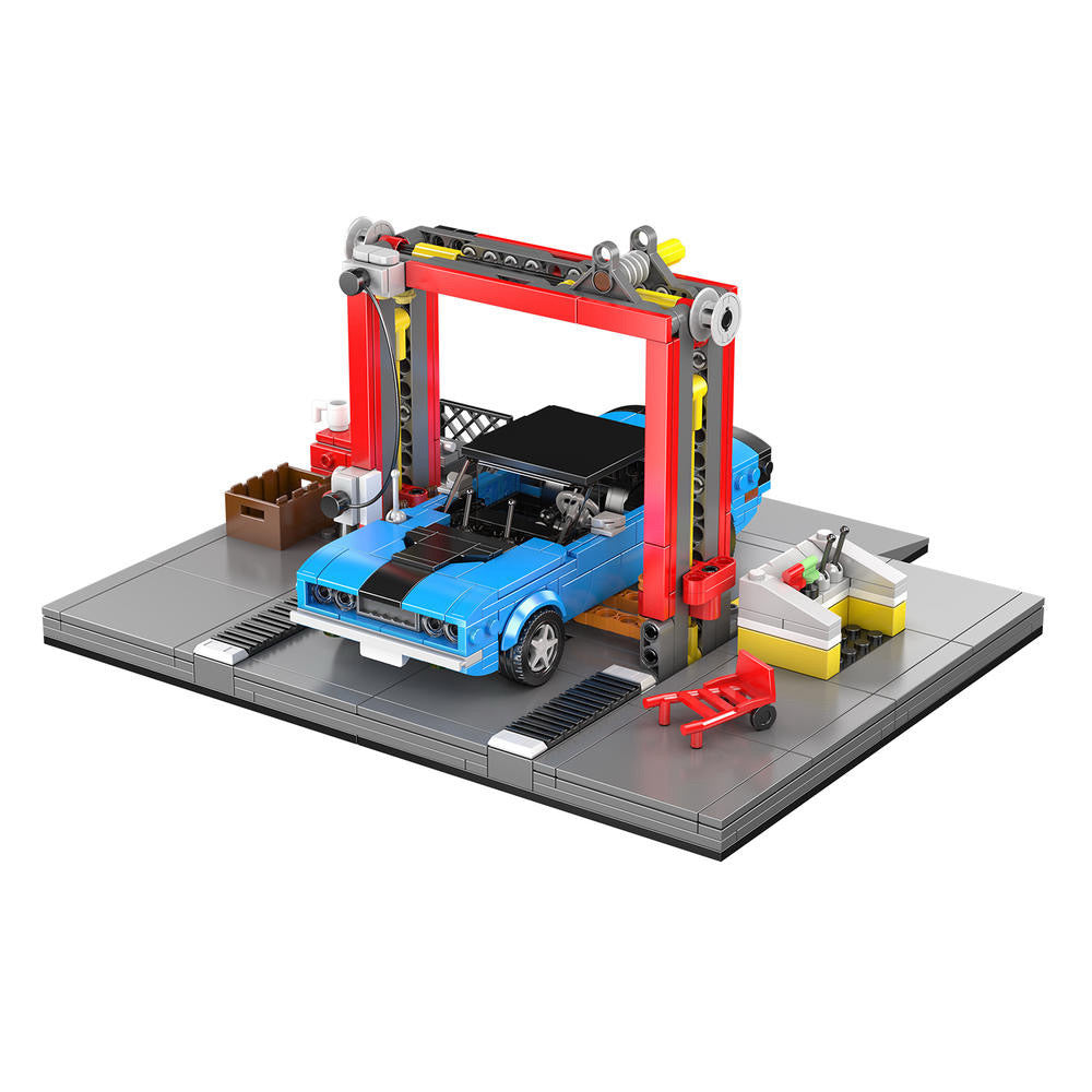 Brick MOC 70s American Auto Repair Shop | 856pcs - Brick Car Merchant