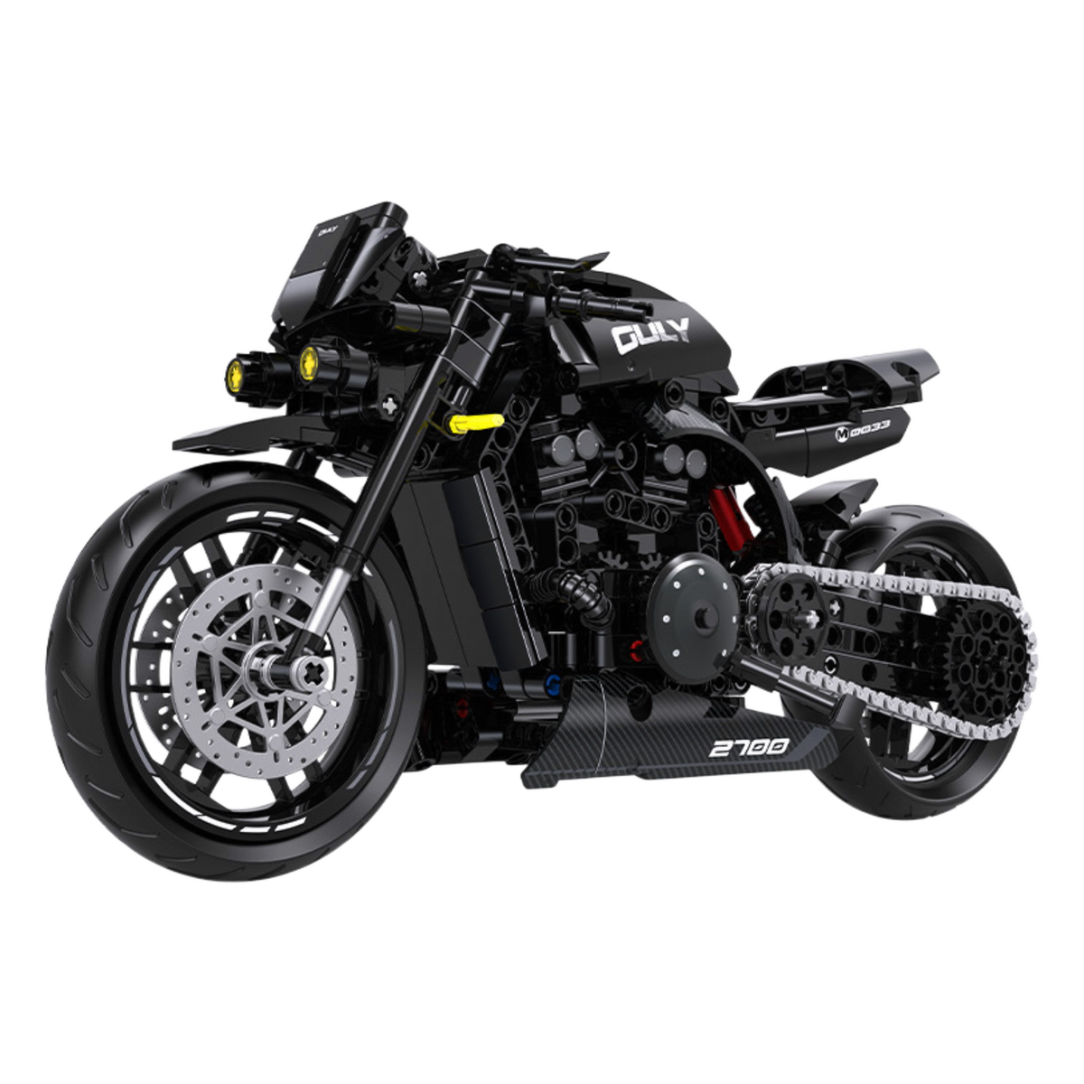 Brick MOC 1:8 Yamaha VMAX Custom Muscle Bike | 538pcs - Brick Car Merchant