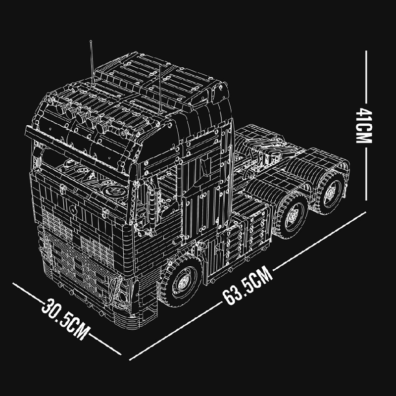 Brick MOC EU Truck With Trailer Remote Control | 8006pcs - Brick Car Merchant