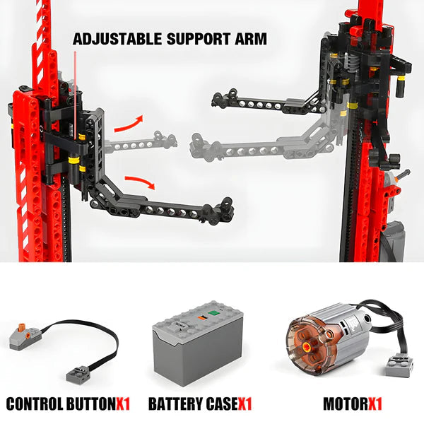 Brick MOC Electric Car Lift 1:8 | 537 pcs - Brick Car Merchant