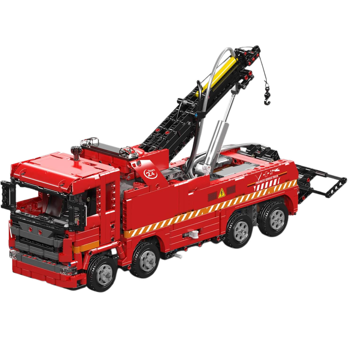 Brick MOC European Pneumatic Tow Truck | 1652pcs - Brick Car Merchant