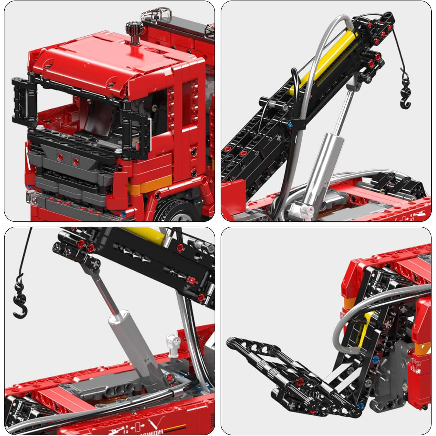 Brick MOC European Pneumatic Tow Truck | 1652pcs - Brick Car Merchant