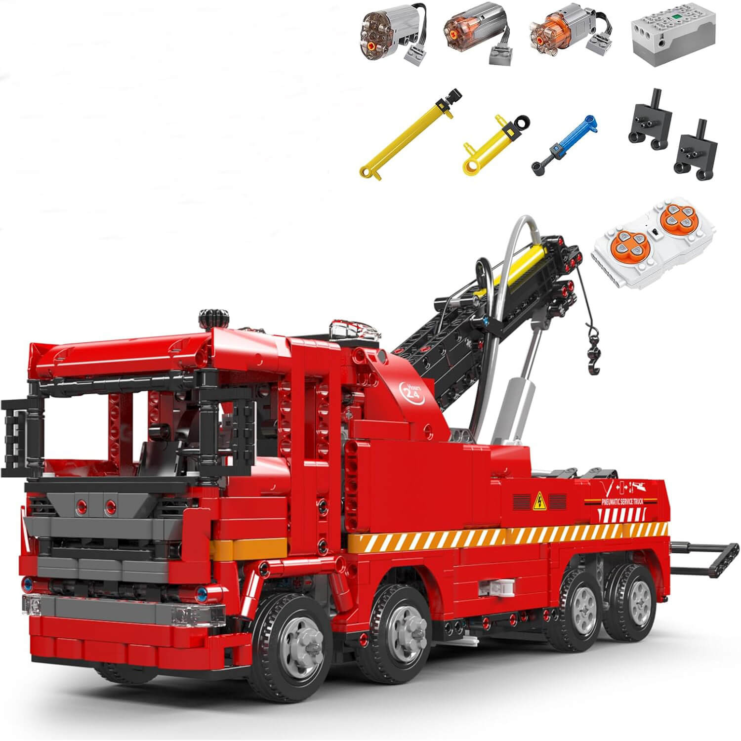 Brick MOC European Pneumatic Tow Truck | 1652pcs - Brick Car Merchant