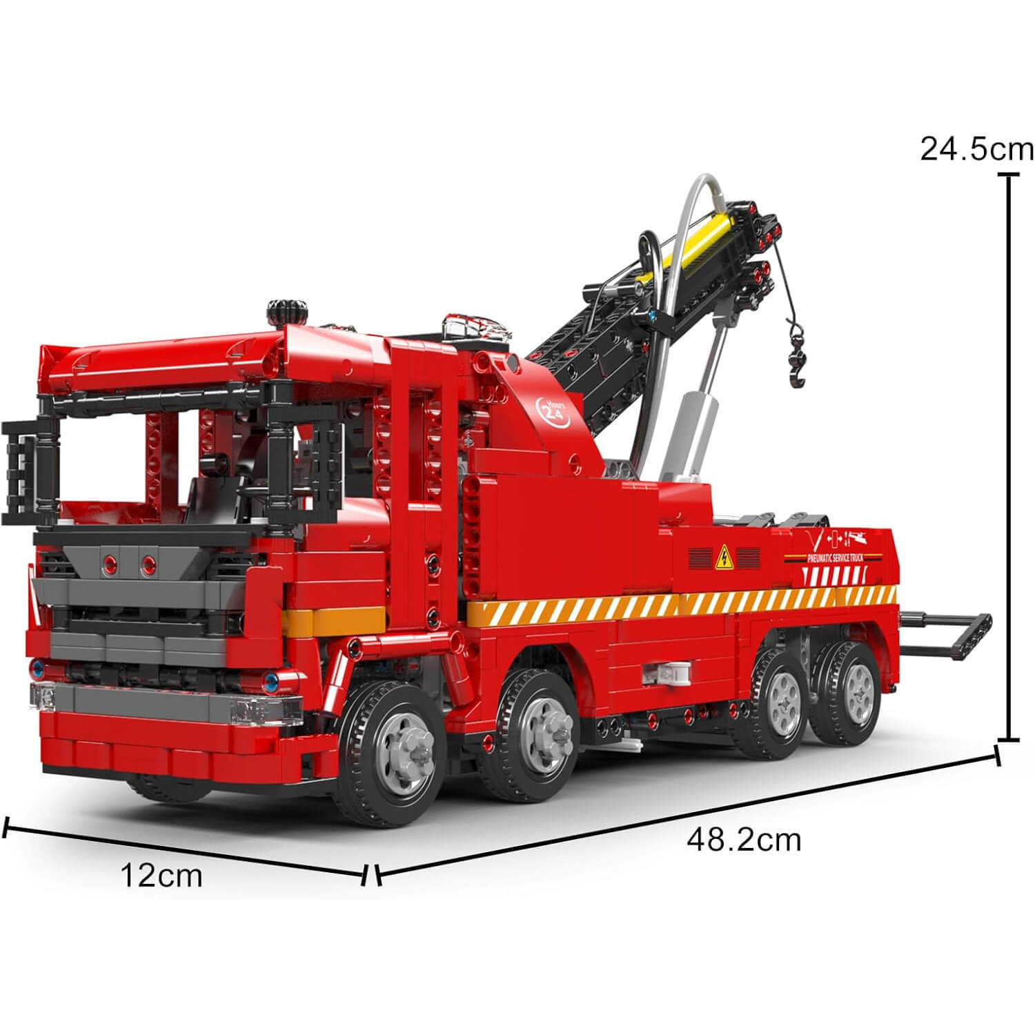 Brick MOC European Pneumatic Tow Truck | 1652pcs - Brick Car Merchant