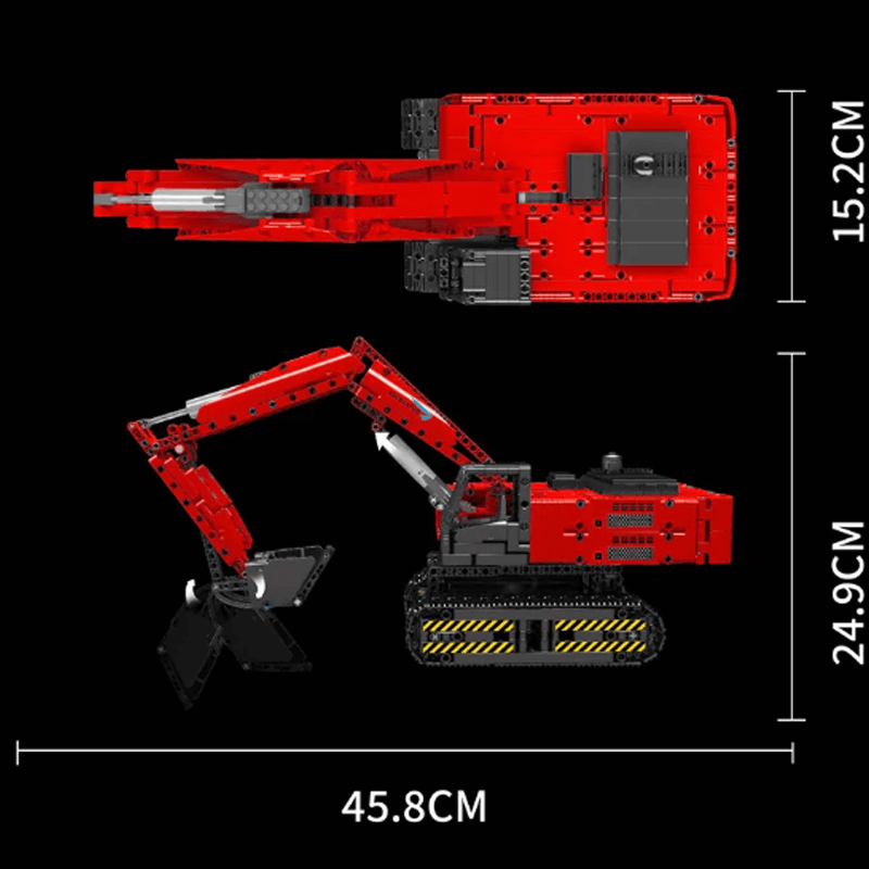 Brick MOC Excavator Remote Control | 1119pcs - Brick Car Merchant