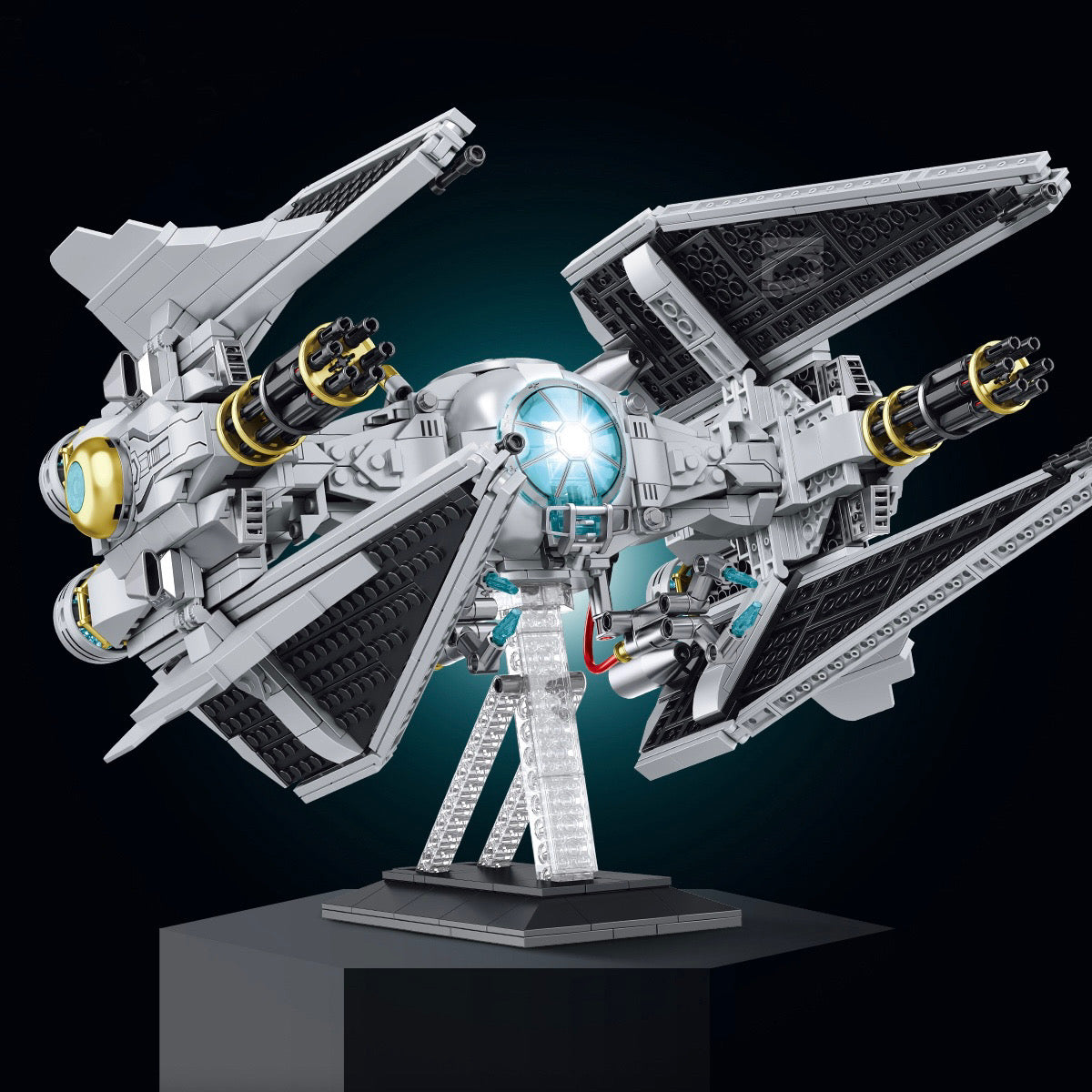 Ghostwing Space Interceptor building kit - detail view 4 - Brick Car Merchant