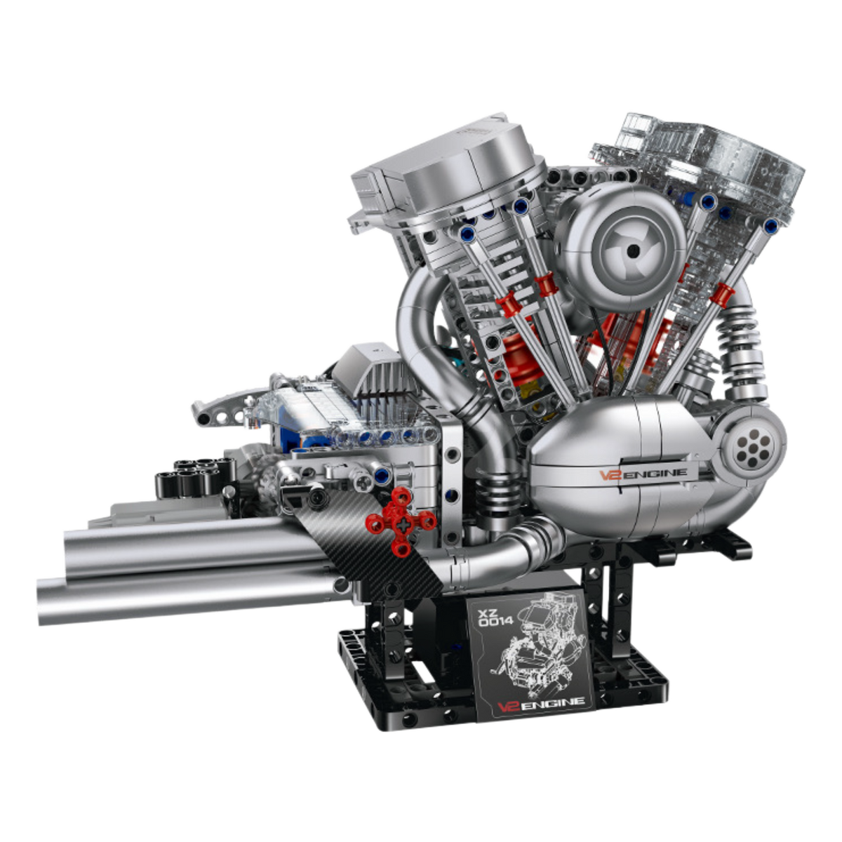 Brick MOC Chromecore V-Twin Motorised Engine | 867 pieces - Brick Car Merchant