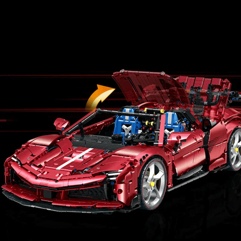 Brick MOC Ferrari SF90 | Remote Control, Electric Air Suspension, Electric Door, 3982 pcs - Brick Car Merchant