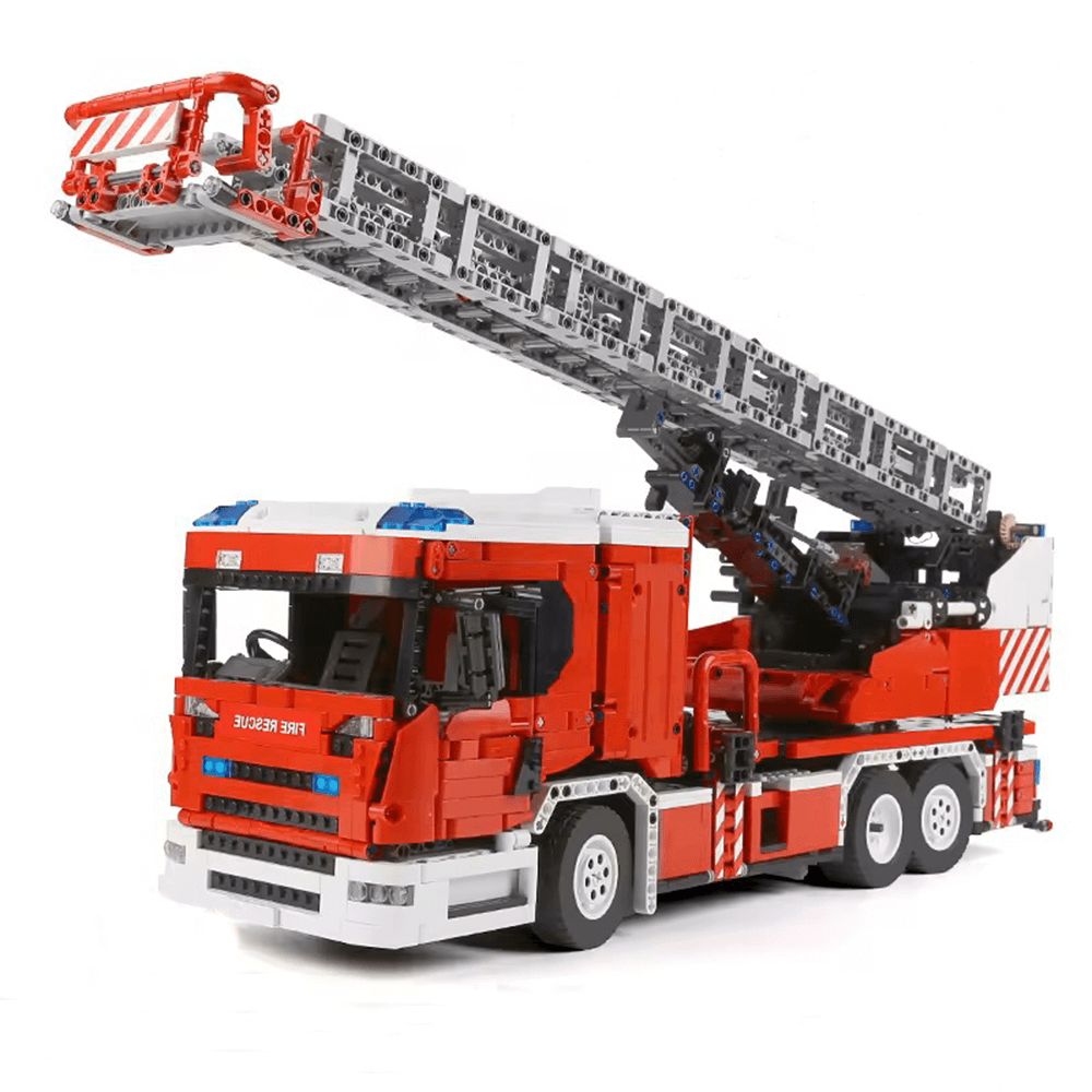 Brick MOC Fire Rescue Ladder Truck | 4885pcs - Brick Car Merchant