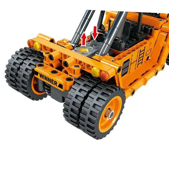 Brick MOC Front-Mounted Crane Truck | 460pcs - Brick Car Merchant