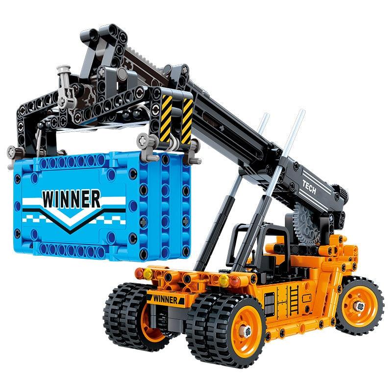 Brick MOC Front-Mounted Crane Truck | 460pcs - Brick Car Merchant
