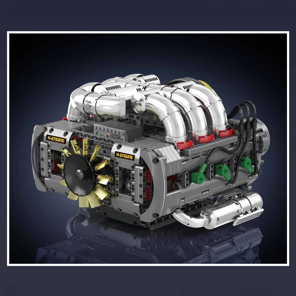Brick MOC Functional Flat 6 Boxer Engine | 2374pcs - Brick Car Merchant