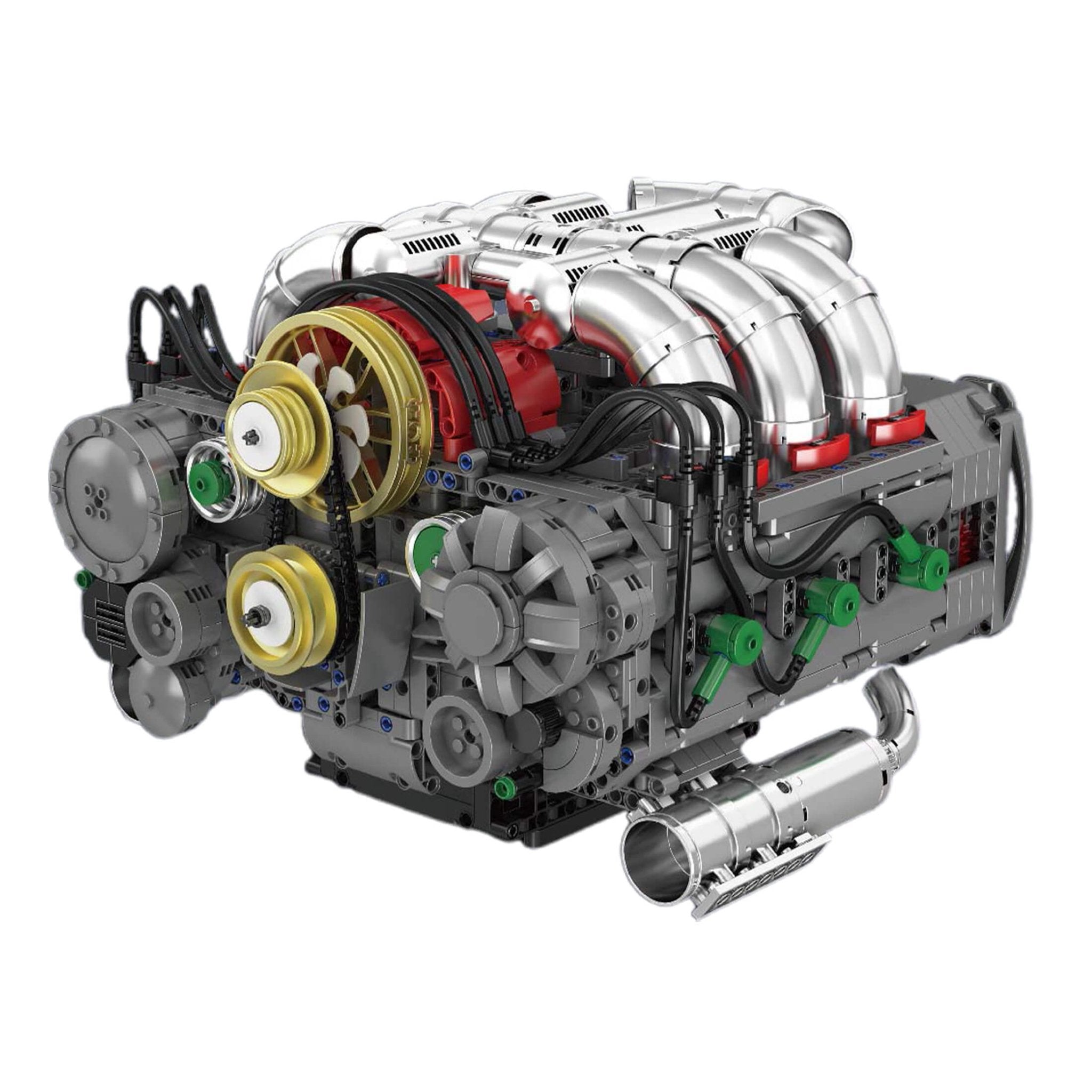Brick MOC Functional Flat 6 Boxer Engine | 2374pcs - Brick Car Merchant