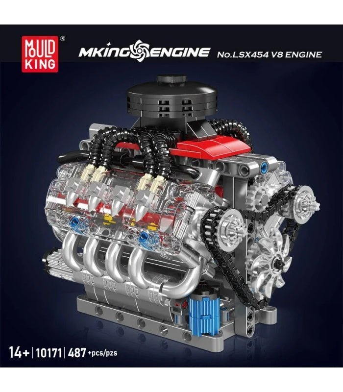 Brick MOC Functional LSX454 V8 Engine | 487pcs - Brick Car Merchant