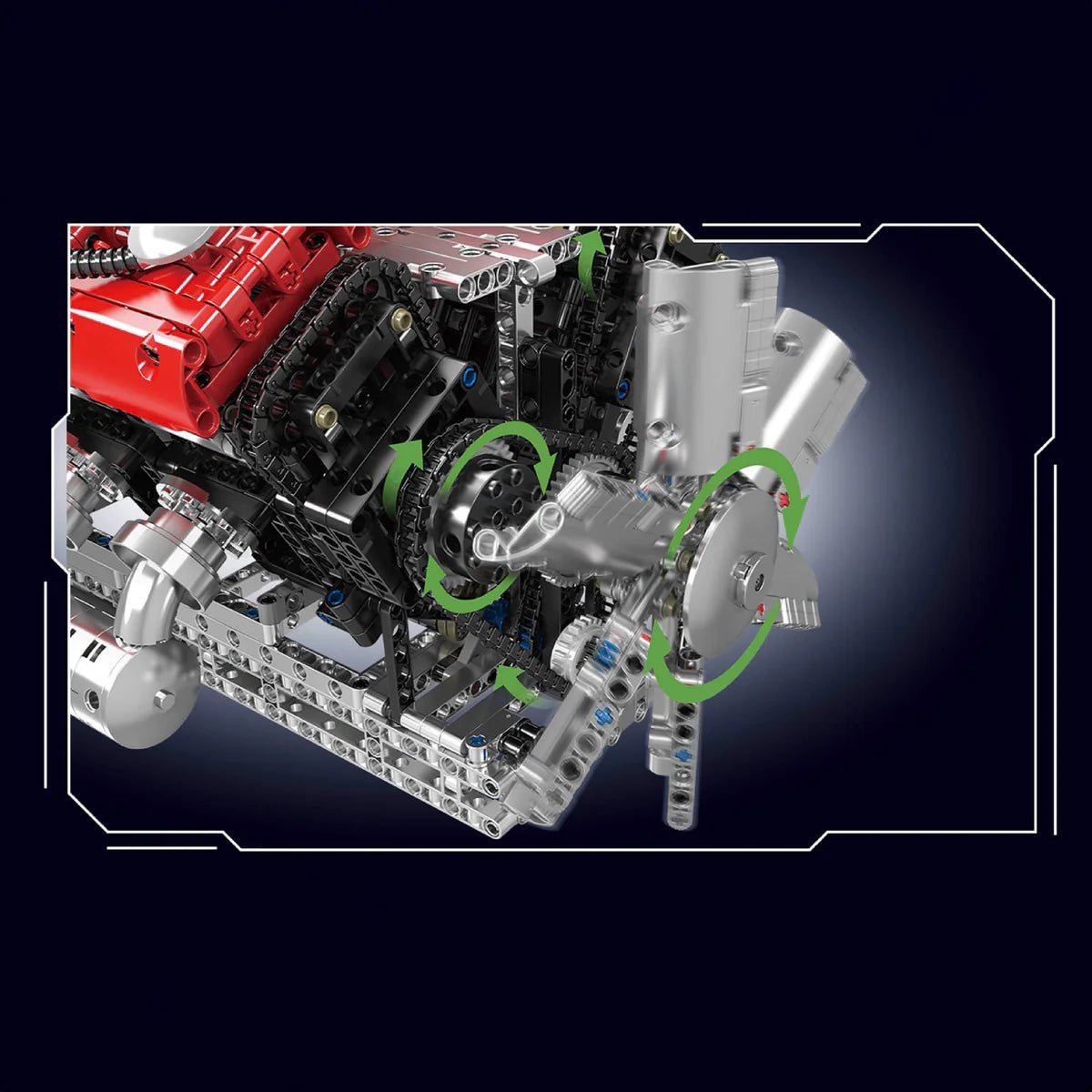 Brick MOC Functional V12 Engine & Gearbox | 3471pcs - Brick Car Merchant
