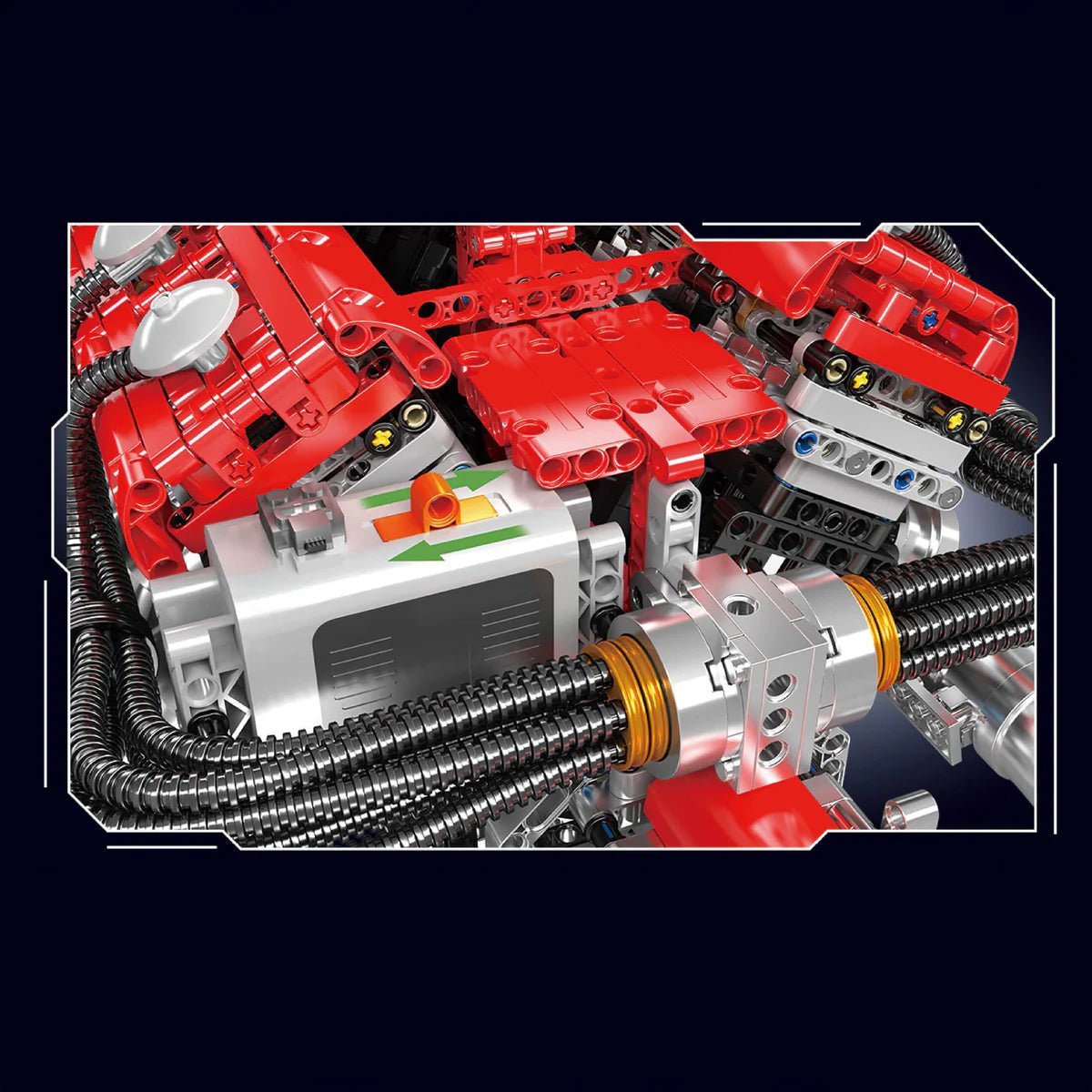 Brick MOC Functional V12 Engine & Gearbox | 3471pcs - Brick Car Merchant