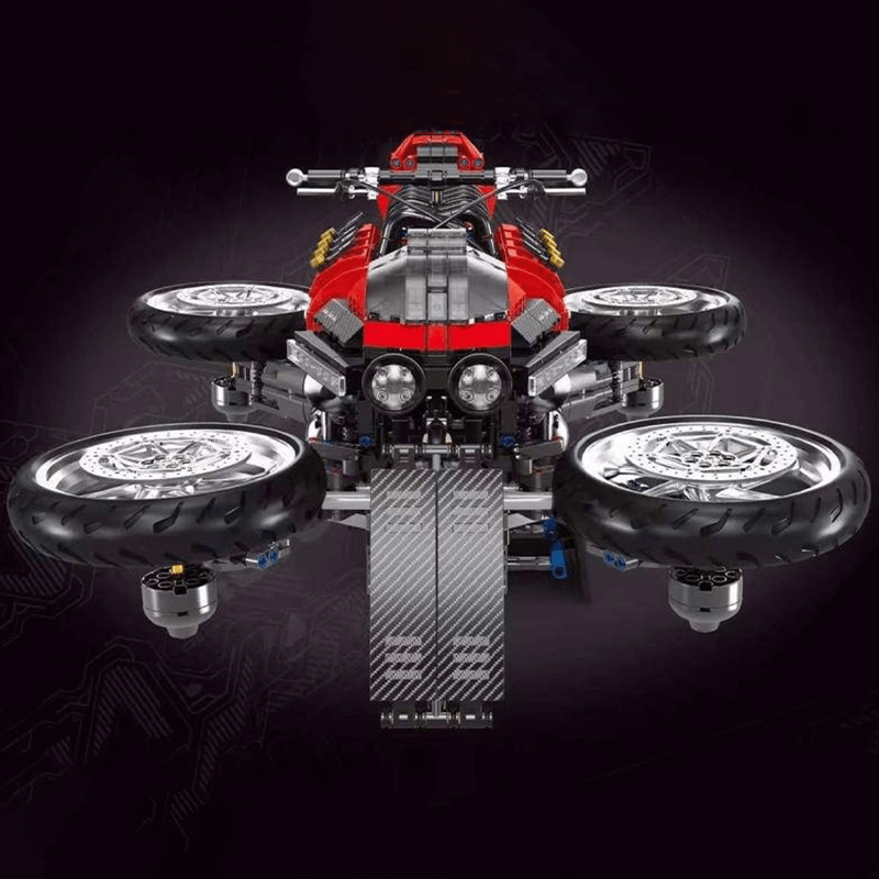 Brick MOC Futuristic Flying Motorcycle | 2223pcs - Brick Car Merchant