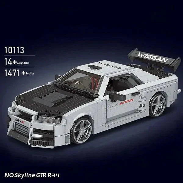 Brick MOC Godzilla Skyline R34 GTR | 1471pcs - Brick Car Merchant