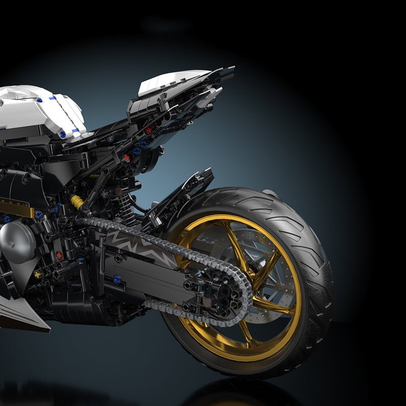Brick MOC Gold Cyberpunk Superbike | 2000pcs - Brick Car Merchant