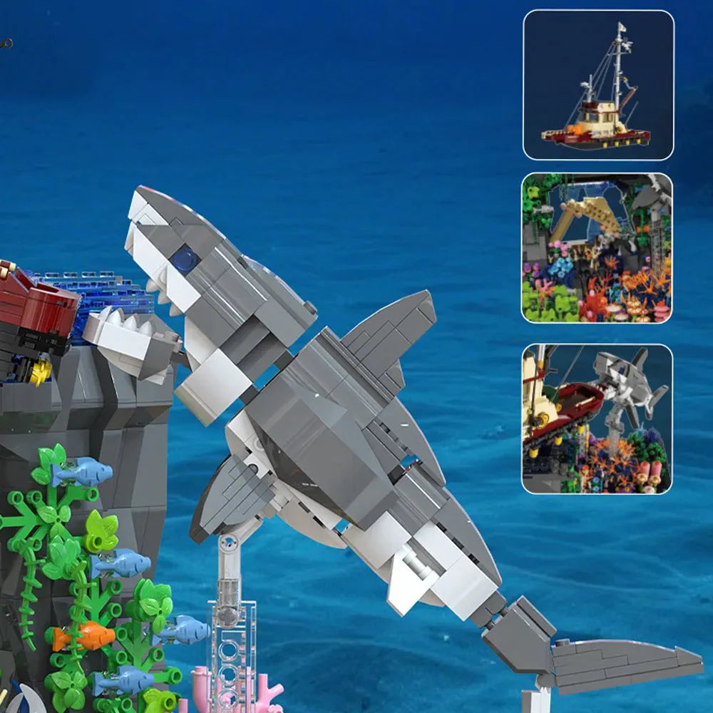 Brick MOC Great White Sharks Attack | 2932pcs - Brick Car Merchant