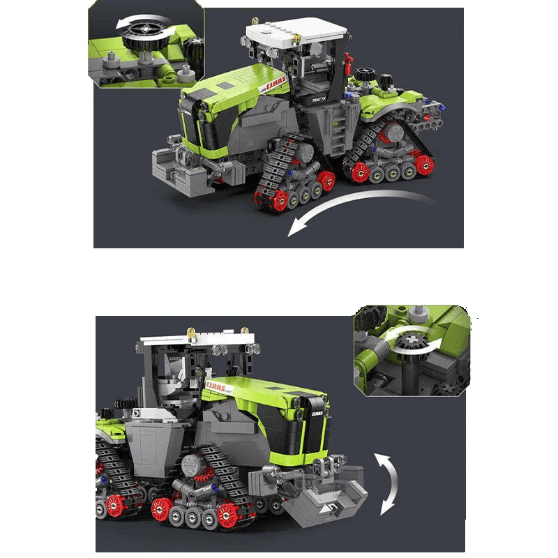 Brick MOC Heavy-Duty Articulated Farm Tractor | 1335pcs - Brick Car Merchant