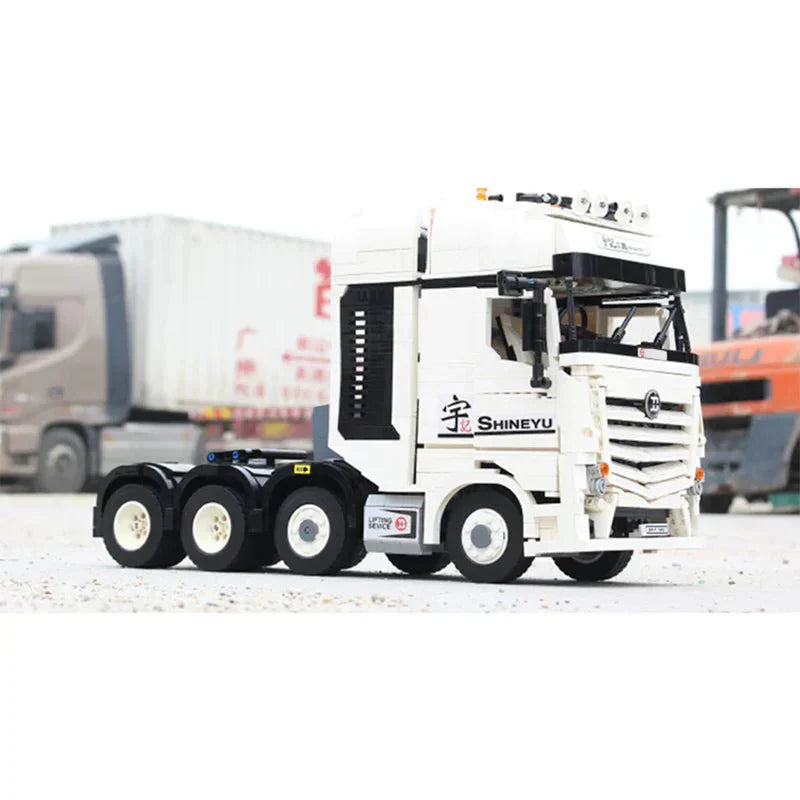 Brick MOC Heavy-Duty Trailer Truck | 2949pcs - Brick Car Merchant