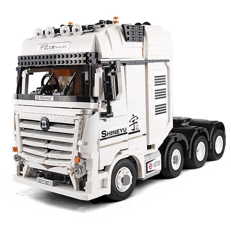 Brick MOC Heavy-Duty Trailer Truck | 2949pcs - Brick Car Merchant
