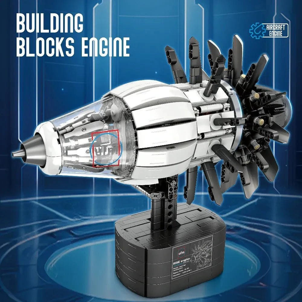 Brick MOC High-Bypass Turbofan Engine | 1351pcs - Brick Car Merchant