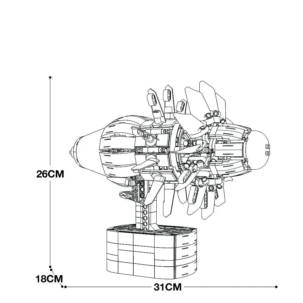 Brick MOC High-Bypass Turbofan Engine | 1351pcs - Brick Car Merchant