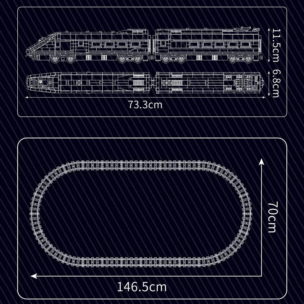 Brick MOC High-Speed Euro Express Train | 2085pcs - Brick Car Merchant