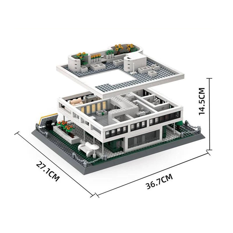 Brick MOC Villa Savoye, Paris | 1225pcs - Brick Car Merchant