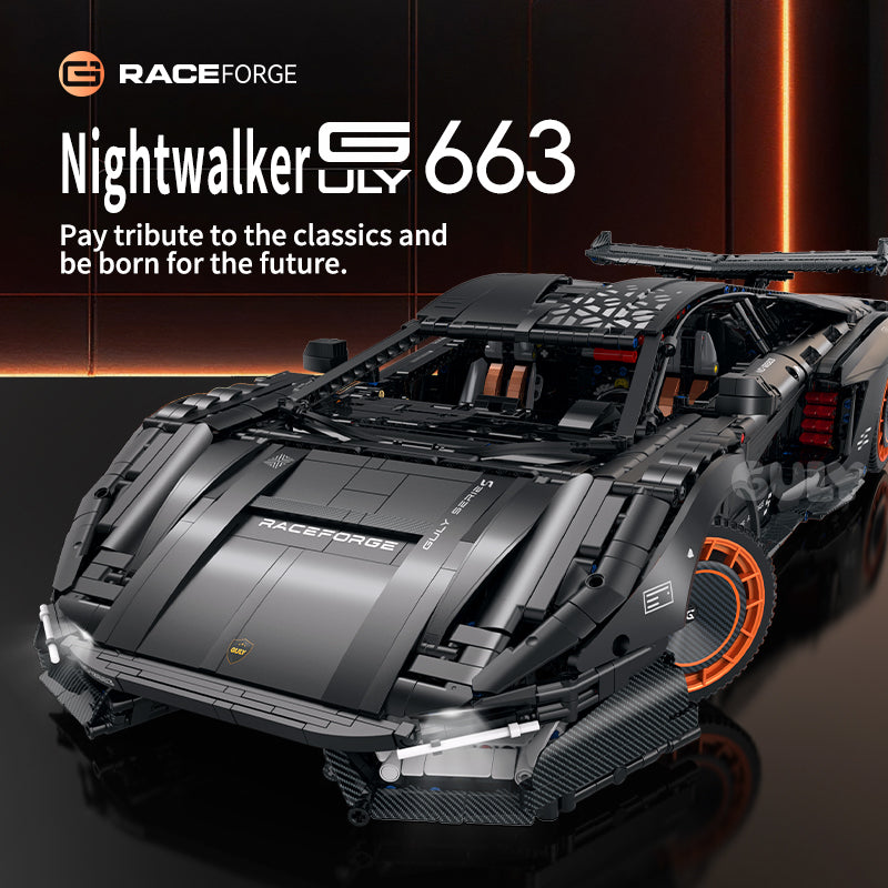 Brick MOC Lamborghini "Blackout 663" Countach | 3883 pieces - Brick Car Merchant