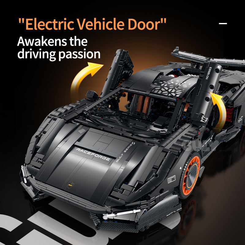 Brick MOC Lamborghini "Blackout 663" Countach | 3883 pieces - Brick Car Merchant