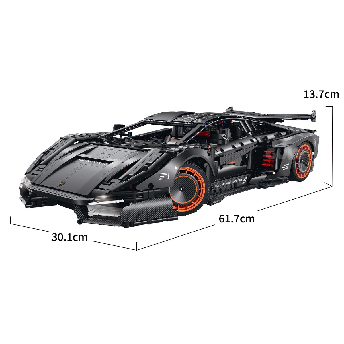 Brick MOC Lamborghini "Blackout 663" Countach | 3883 pieces - Brick Car Merchant