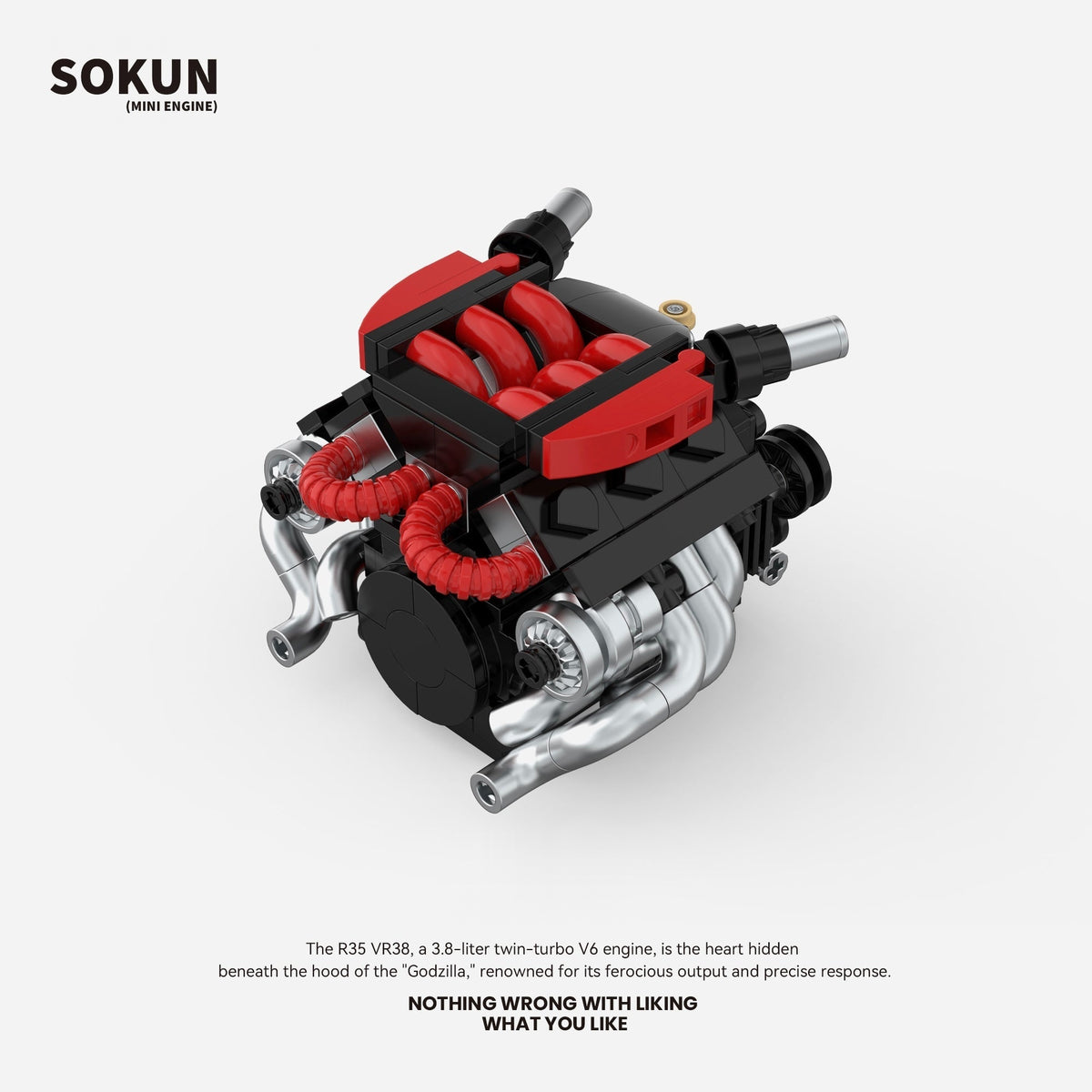 Brick MOC Nissan GT-R R35 VR38 Mini Engine - Brick Car Merchant