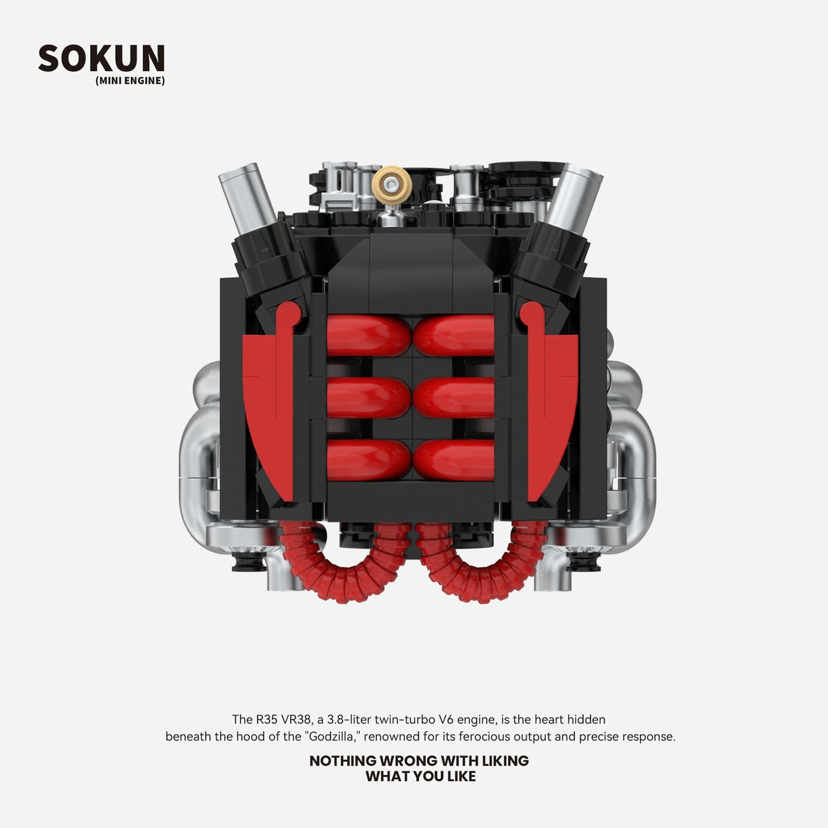 Brick MOC Nissan GT-R R35 VR38 Mini Engine - Brick Car Merchant