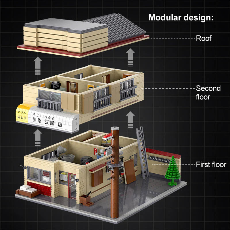 LEGO MOC Initial D Fujiwara Tofu Shop | 1912pcs - Brick Car Merchant