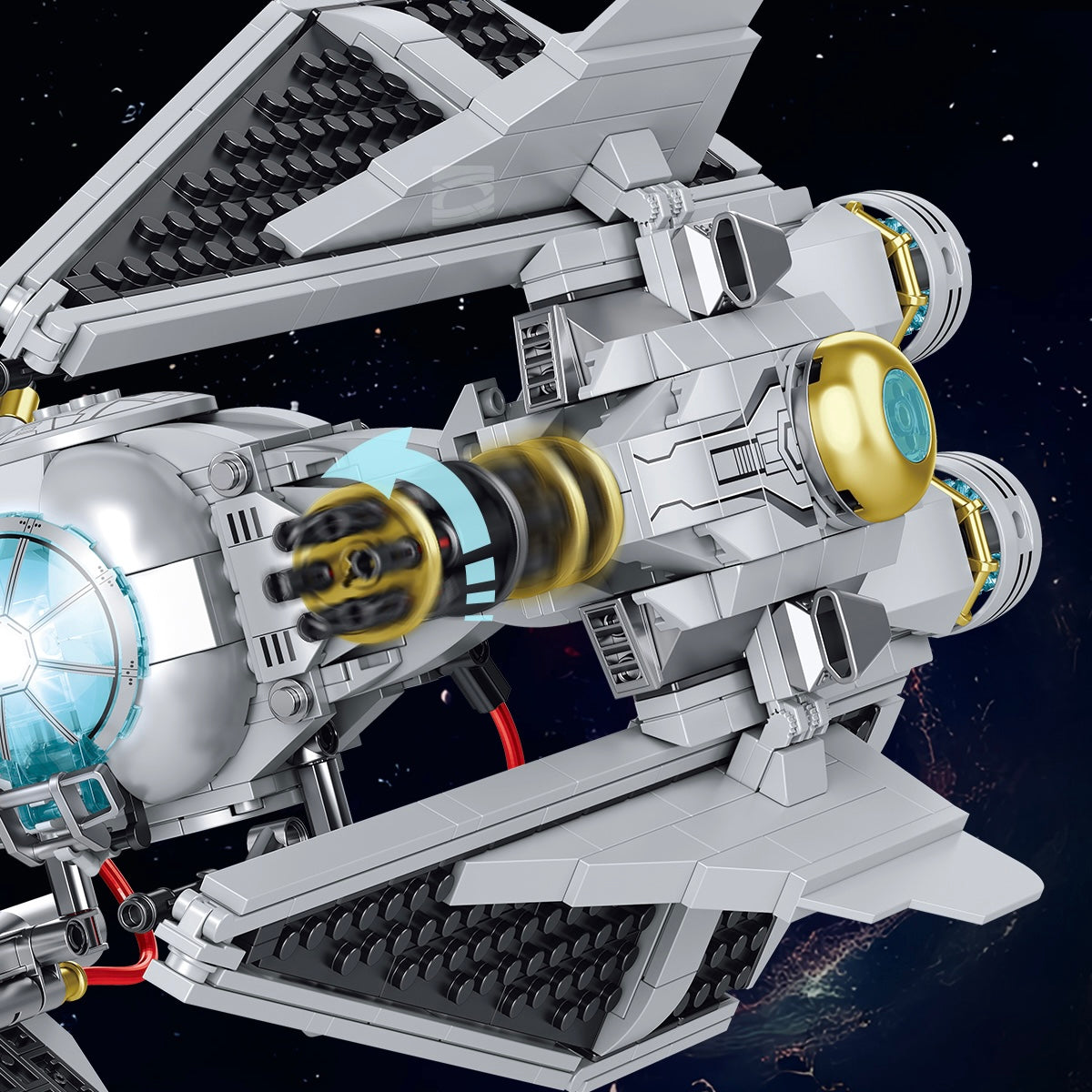 Ghostwing Space Interceptor building kit - detail view 3 - Brick Car Merchant